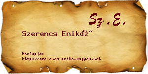 Szerencs Enikő névjegykártya
